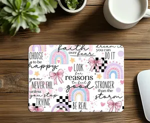 Positive Affirmations Mouse Pad - Comfy Design for Mouse Use - Durable and Lightweight Construction