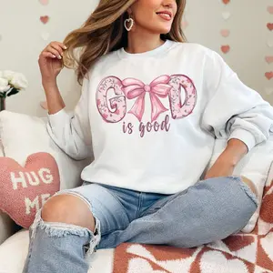 (Shirt not included)  God Is Good with Bow -  DTF (COLD PEEL)