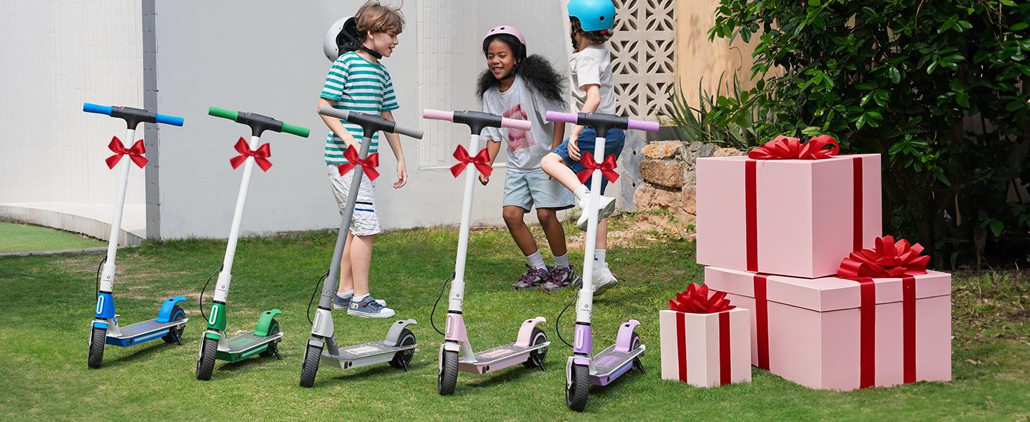 【Holiday Haul】LK3 Kids Electric Scooter (Ages 6 - 12): Magnetic Charging, 150W Motor, 3 - Speed Adjustable, LED Display, E - Brake & Foot Brake, Safe & Comfy Ride, 18V2.6Ah