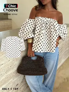 Summer Women's Bubble Sleeve Short Sleeve Top Blouse, Bubble Sleeves Top, Super Loose Fit, Casual Off Shoulder, Off Shoulder Neck, Comfortable and Stylish, Chic