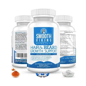 Beard Growth Supplement - Hair Growth Vitamins for Men (60 Capsules) - 5000 MCG Biotin & DHT Blocker for Hair Loss Treatment - Beard Pills for Thicker, Stronger Hair
