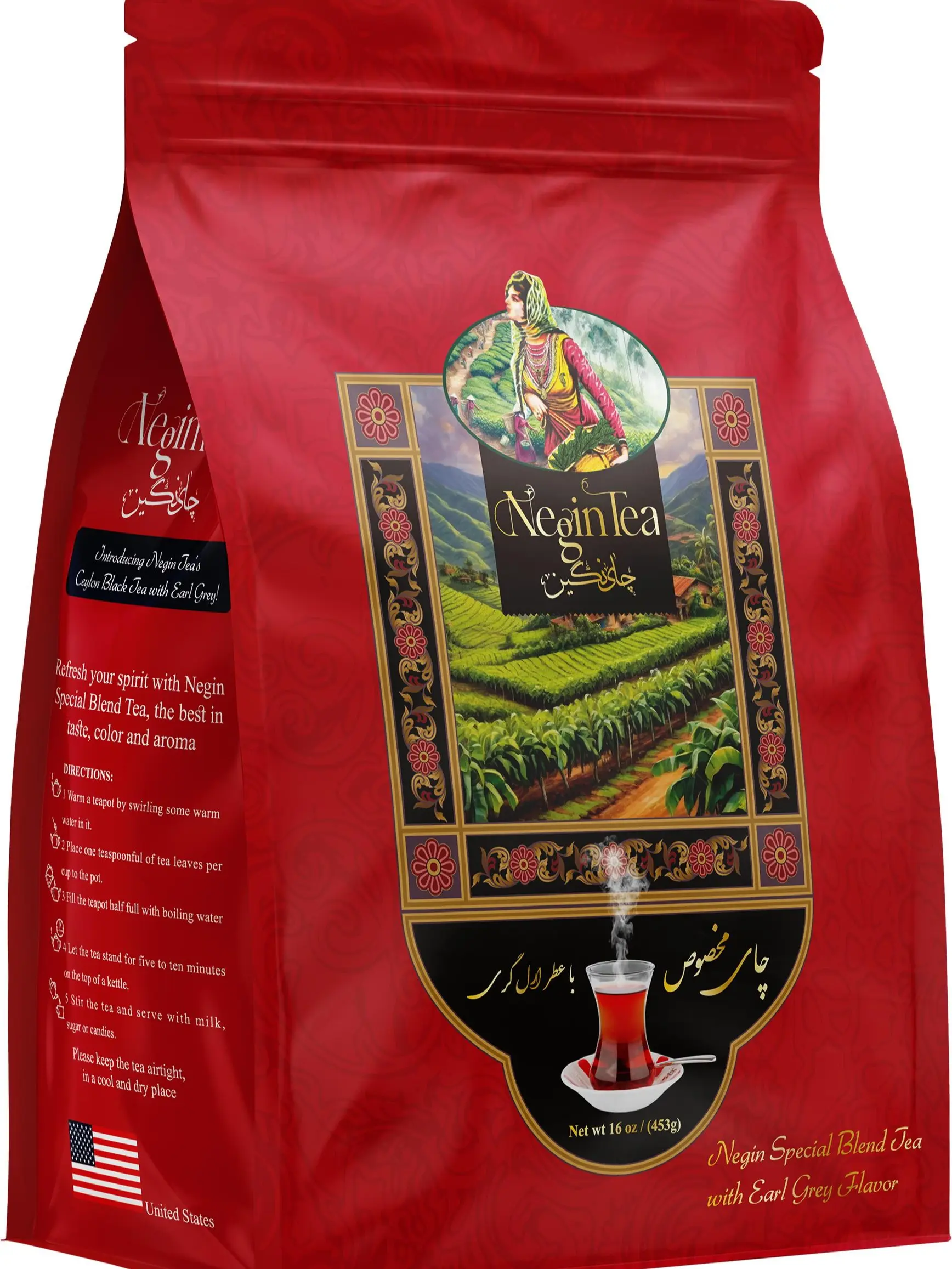 Negin Tea Earl Grey – Premium Ceylon Black Tea with Bergamot