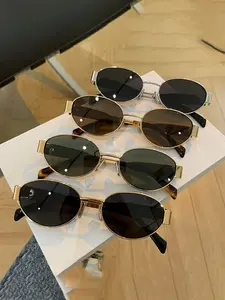 Fashionable 4pcs Oval Glasses, Comfortable Fit for Various Occasions, Enhances Style, Flattering Face Shape, Unique Personality Statement
