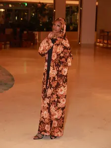 Royal Petal Abaya in Orange