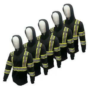 5 Pack HighVisibility LongSleeve Safety Shirts Men Sports Sweatshirt Polyester Birdseye Mesh Hooded Safety Tops for Outdoor Sports Available in Various Colors