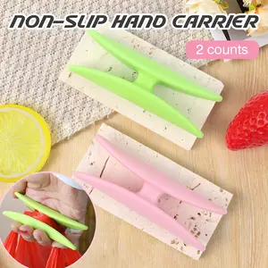 2 Counts Non-Slip Grocery Bag Hand Holder - Ergonomic Heavy Duty Carrier for Shopping Bags, Reduces Pressure on Hands