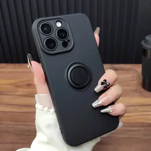 Finger Ring Buckle Rotating Bracket Phone Case for iPhone 16 15 14 13 12 Pro Max Anti-drop and Shockproof Protective Phone Case