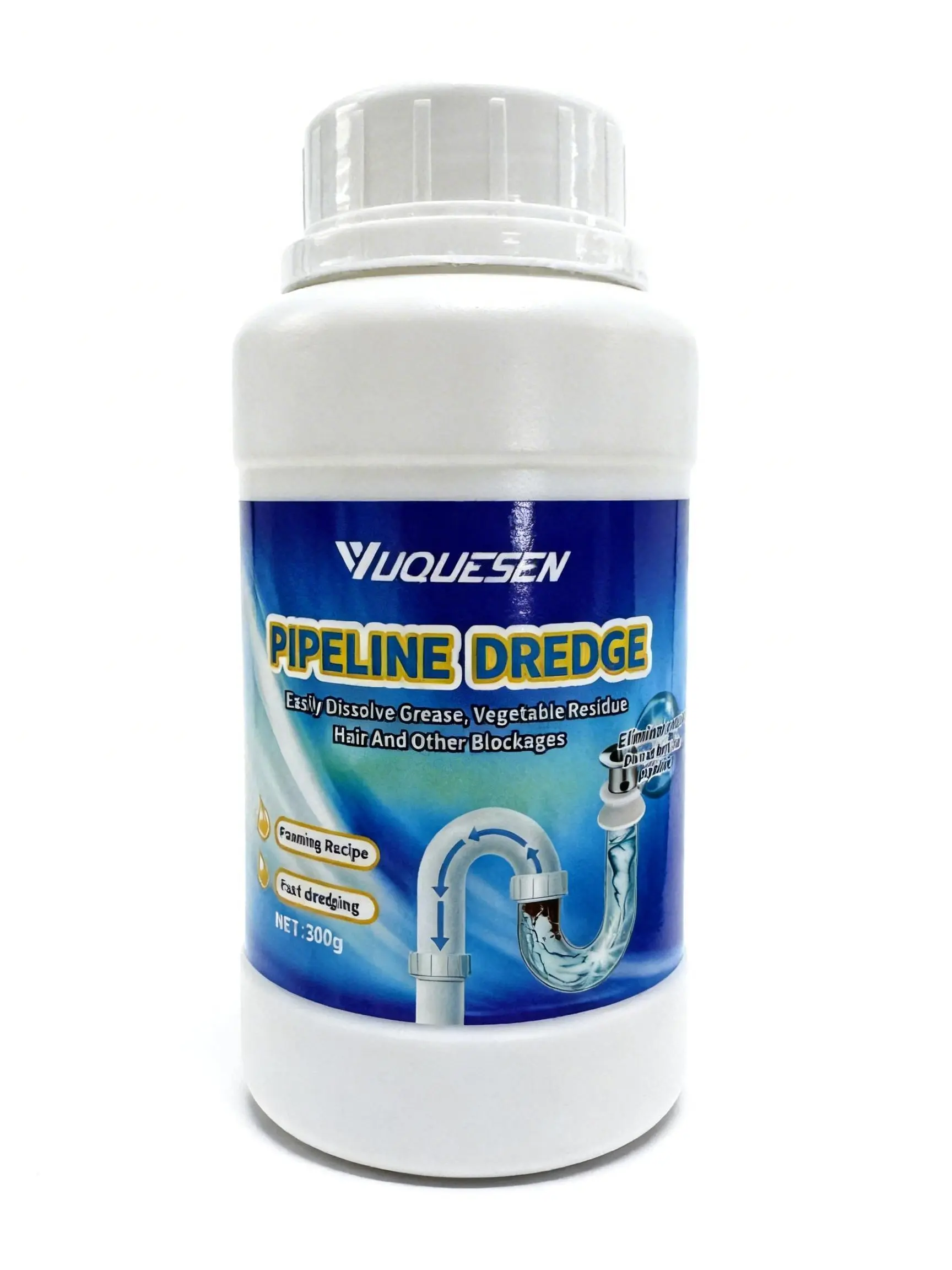 Foaming Pipe Dredge Powder, Fast Dissolving Clog Remover for Bathroom Kitchen Drains, Multi-Scene Sewer Cleaner