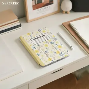 Yellow & White Floral with Blue Leaves PU Flip iPad Case, 3 - Fold Stand, Pen Slot, Shockproof, Auto Wake/Sleep for iPad Air 11inch, a16, 9th/10th/11th Gen, Fall, Back to School, Gift