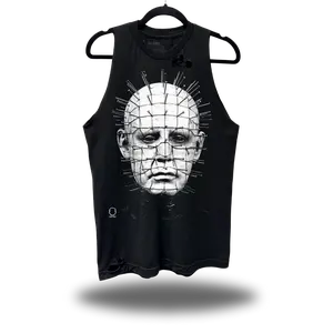 TheDriveClothing Hellraiser Road Rash Black Tank Top – Graphic Sleeveless Shirt, Unisex Cotton Tank, White Print Streetwear Gym Tank, Vintage Style Casual Wear