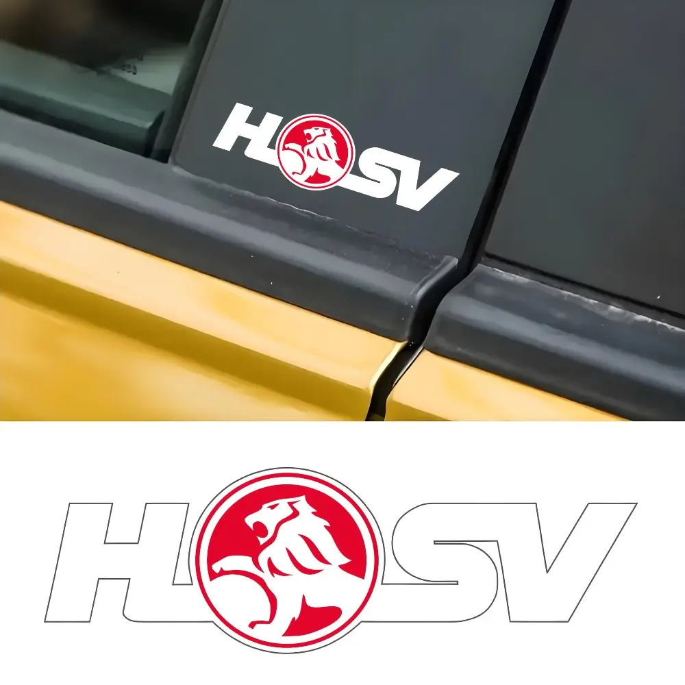2PCS/SET Sport Sharp HSV Red Lion Logo Decor Sticker For Car Windows, Backpacks, Daily Items HSV Font + Red Lion Logo Themed Decor Fill With HSV Enthusiast Sport Sharp Vibe Enhance Performance Car Sport Style Recognition Fit Car/Daily Scenarios