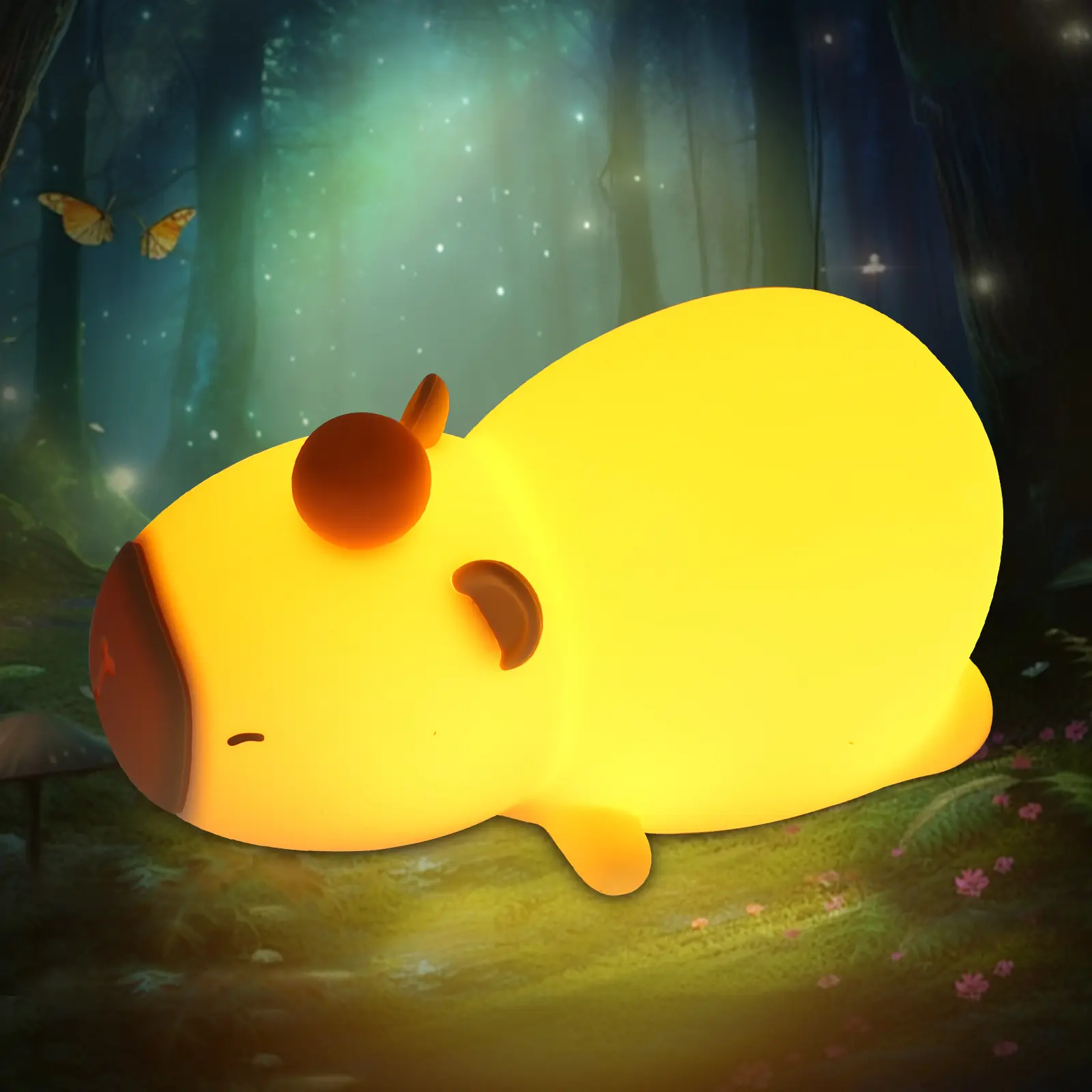 7 Color Silicone Night Light for Kids, Changing BPA-Free Silicone Lamp with Touch Control, Rechargeable Battery, Soft & Safe Nursery Lamp for Boys & Girls