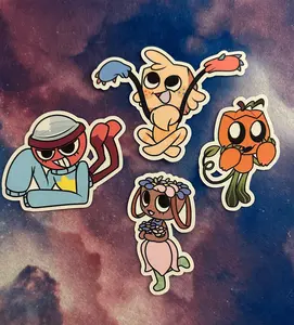 Dandy's World Vinyl Stickers, Cartoon Monster Stickers, Colorful Character Stickers for Kids Fans Collectors