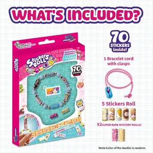 70/120pcs Mini Sticker Bracelets, Wearable and Shareable, Cute Patterns, Includes Collectible Manual, Christmas Party Gift