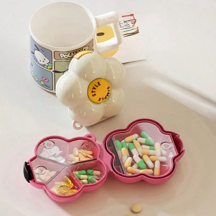 Medicine Organizer Box, Portable Vitamin Pill Case, Vitamin Dispenser for Travel & Daily Use, Durable Design for Easy Storage & Organization, Supplement Organizer