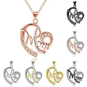 Heart-shaped Mom Pendant Necklace, an excellent gift for mom on Mother's Day