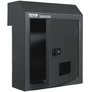 VEVOR Sturdy Metal Key Locker, Combo Lock, Mountable on Wall, 12'', Charcoal Gray, Ensures Safe Keeping of Mail and Keys