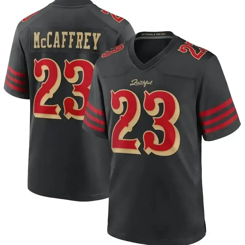 McCaffrey #23 Black Football Jersey for Men & Women, Breathable Mesh Sports Shirt, Game Day Fan Apparel, Athletic Football Gift Collection