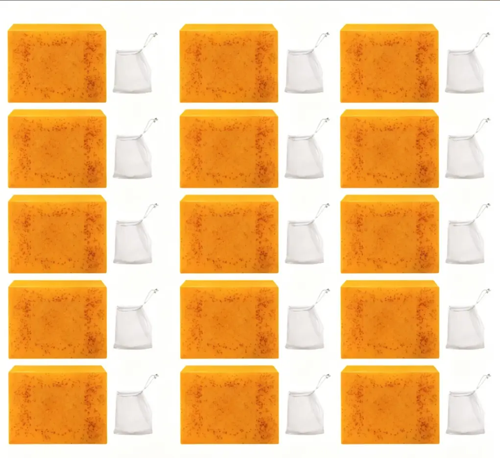 Lemon Turmeric Kojic Soap,Natural Handmade Soap,Turmeric Soaps Bar for Face and Body, Smooth Skin Tumeric Soapes,Deep Cleansing Soaps for Men & Women