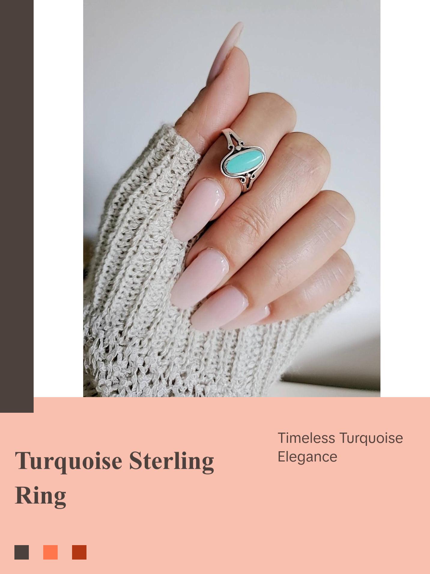 Sterling Silver Oval Turquoise Ring Sterling Silver Oval Turquoise Ring