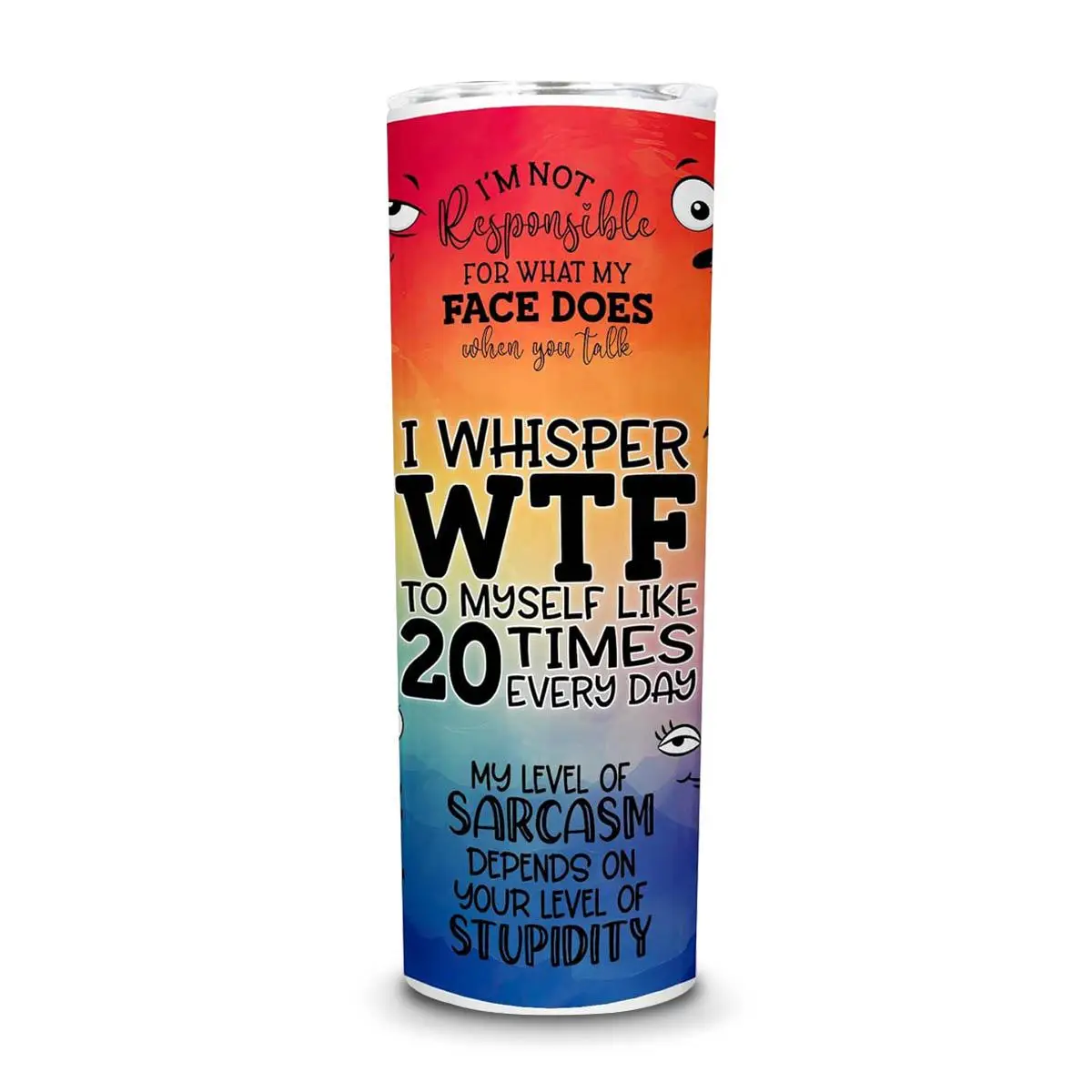 20oz Slogan Graphic Insulated Tumbler Cup, 1 Count Insulated Tumbler Cup with Straw and Brush, Outdoor Tumbler Water Bottle, Gifts for Friend