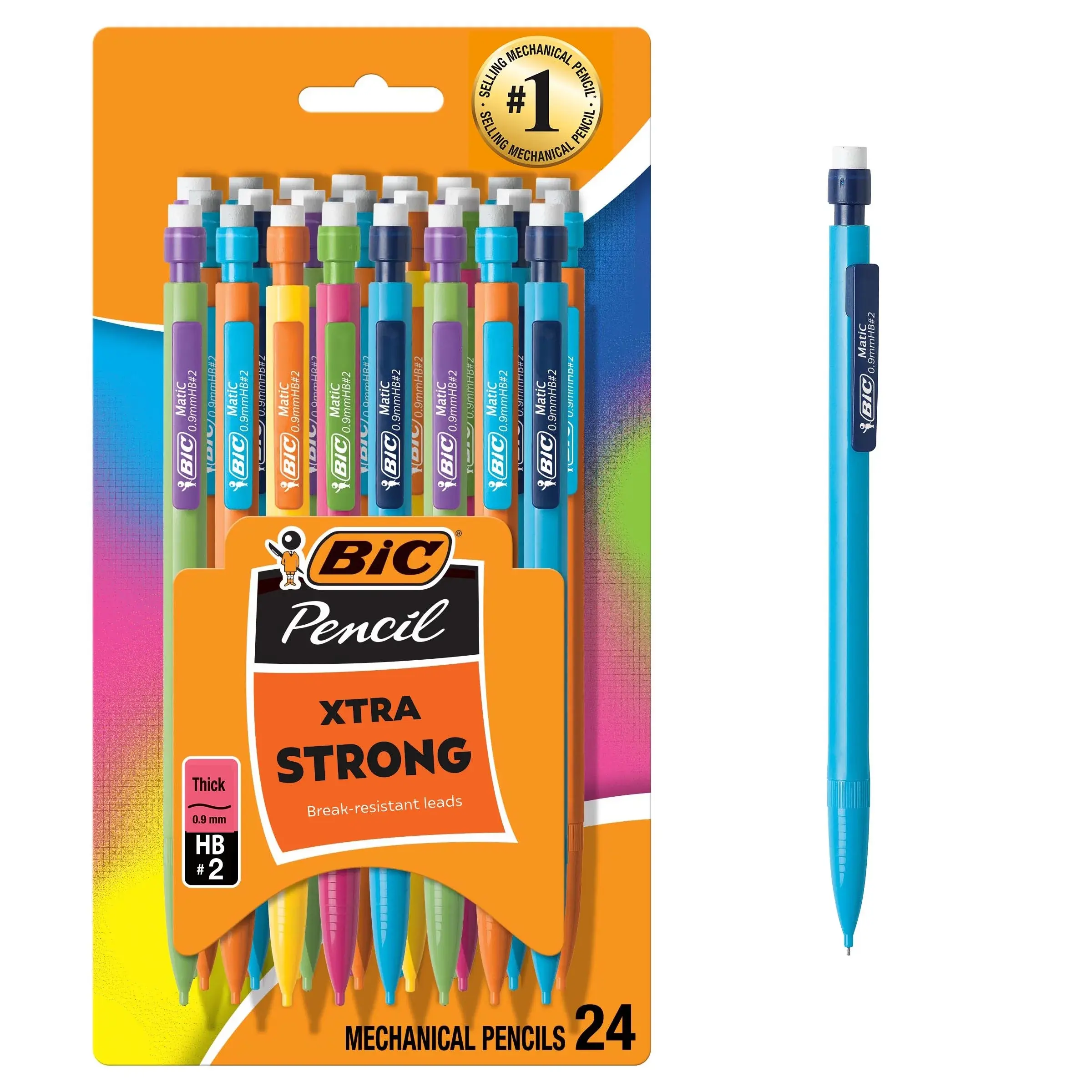 BIC Xtra Strong Mechanical Pencils, No. 2, Back to School Supplies, 0.9 Mm, 24-Count pen fanatic