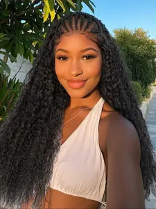 Fashionable 13x6 Lace Front Unique Braided Wig, Perfect Blend of Stylish Braids and Voluminous Curls, Ideal for Everyday and Professional Use