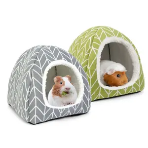 2 Pack Guinea Pig Hideout Bed Dwarf Rabbit House Cave Accessories Cozy Hide-Out for Little Bunny Hedgehog Ferret Chinchilla & Other Small Animals