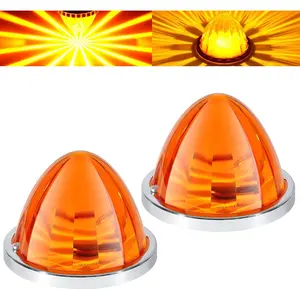 10W Strobe Amber PC Lens Watermelon Lights for Semi Truck Led Side Marker Kenworth Peterbilt Freightliner Exterior