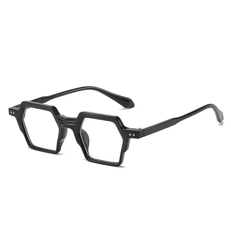 Vintage Hexagon Blue Light Blocking Glasses with Rivet Details