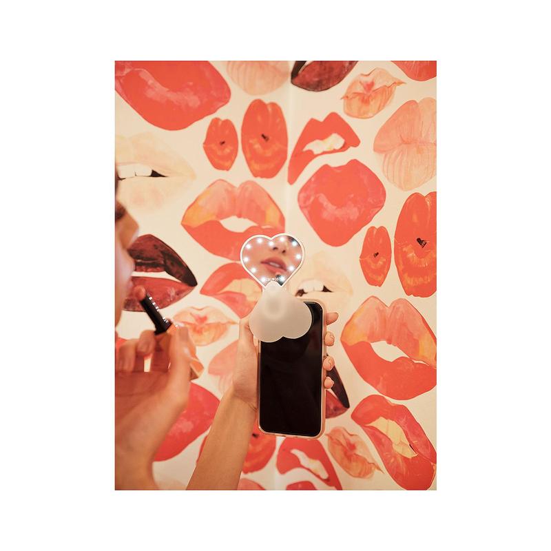 GLAMCOR Riki Sweetheart Selfie Light And Touch Up Mirror in White