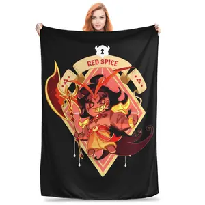 burning spice Knitted Blanket Flannel Cookie Run Kingdom Lightweight Thin Throw Blankets for Bed Bedroom Quilt