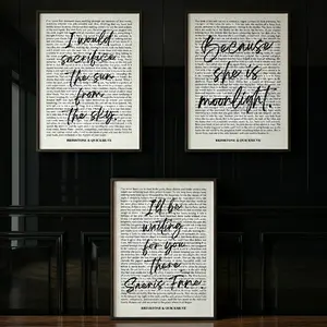 Brimstone & Quicksilver Book Poster, Quotes Wall Art, Dark Romantasy Prints Gift for Booktok Fans Decor Home Room Office