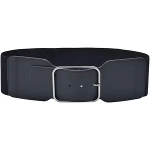 Women's Wide Stretchy Cinch Belt 3 Inch  Metal Buckle Belts 26-