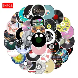 54 Pcs Film CD Graffiti Funny Stickers for Phone Cases, Laptop Bags, Notebooks, Scrapbooks, Decorative Accessories