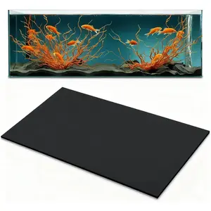 Pangda Aquarium Fish Tank Self Leveling Mat 24x12 Inch 5mm Thick Foam Compressible Neoprene with Adhesive Backing Shockproof Waterproof Easy