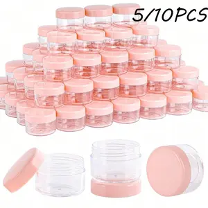 Mini Transparent Cream Jars | Empty Plastic Cosmetic Refill Containers | Small Makeup Sample Pots | Suitable for Creams, Lotions, Lipsticks, Eyeshadows, Nail Powders | Compact & Portable | Reusable | Travel Accessories & Essentials | Cosmetic Sample Jars