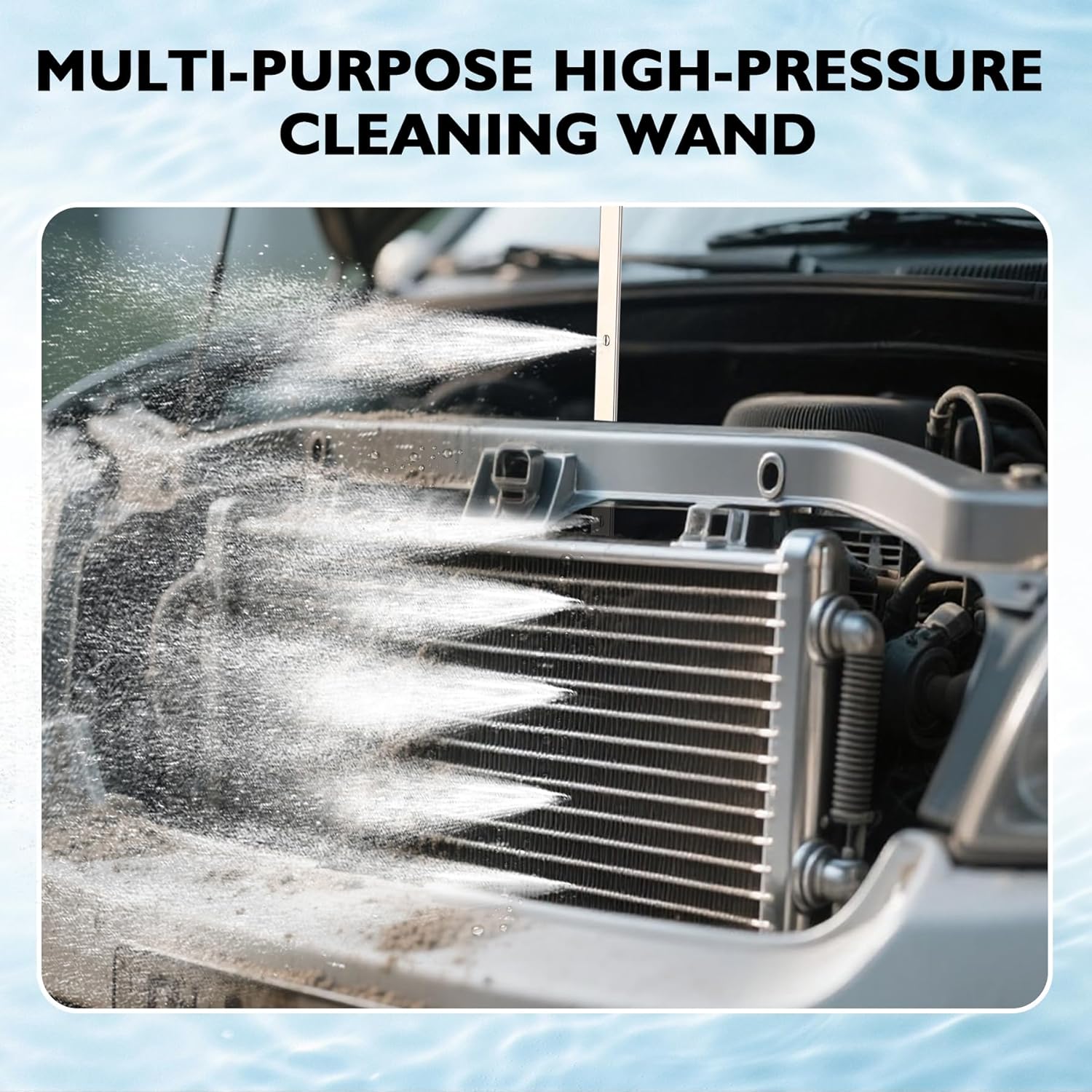 39 in Portable Radiator Cleaning Wand, 4500 PSI Flush & Cleaner Tool with 2x 1/4'' Quick Couplers, Quick-Cleaning Pressure Washer for Household Cars, Trucks, RVs