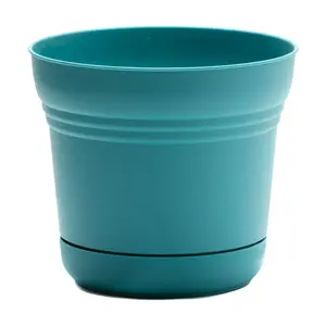 Bloem Saturn Round Planter With Saucer Tray: 14"