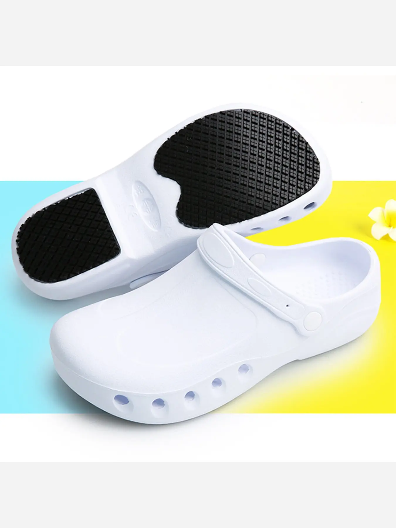 Non-Slip Work Clogs, Lightweight Waterproof Kitchen Rubber Shoes, Breathable Safety Footwear for Chefs, Nurses, Outdoor Use, Non Slip Bottom