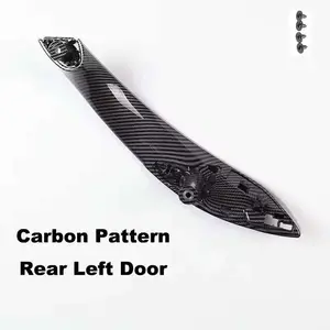 1Pcs Car Inner Door Handle Carbon Fiber Style Replacement Interior Parts Car Interior Accessory Compatible With BMW 3 Series F30 F31 F32 F80 F82 F83 2013-2018