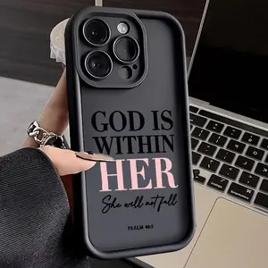 JIACC "God Is Within Her" TPU Phone Case for iPhone 17 ProMax 16 15 14 13 12 11 XS XR Plus Air Shockproof Drop-Resistant Durable Silicone Case