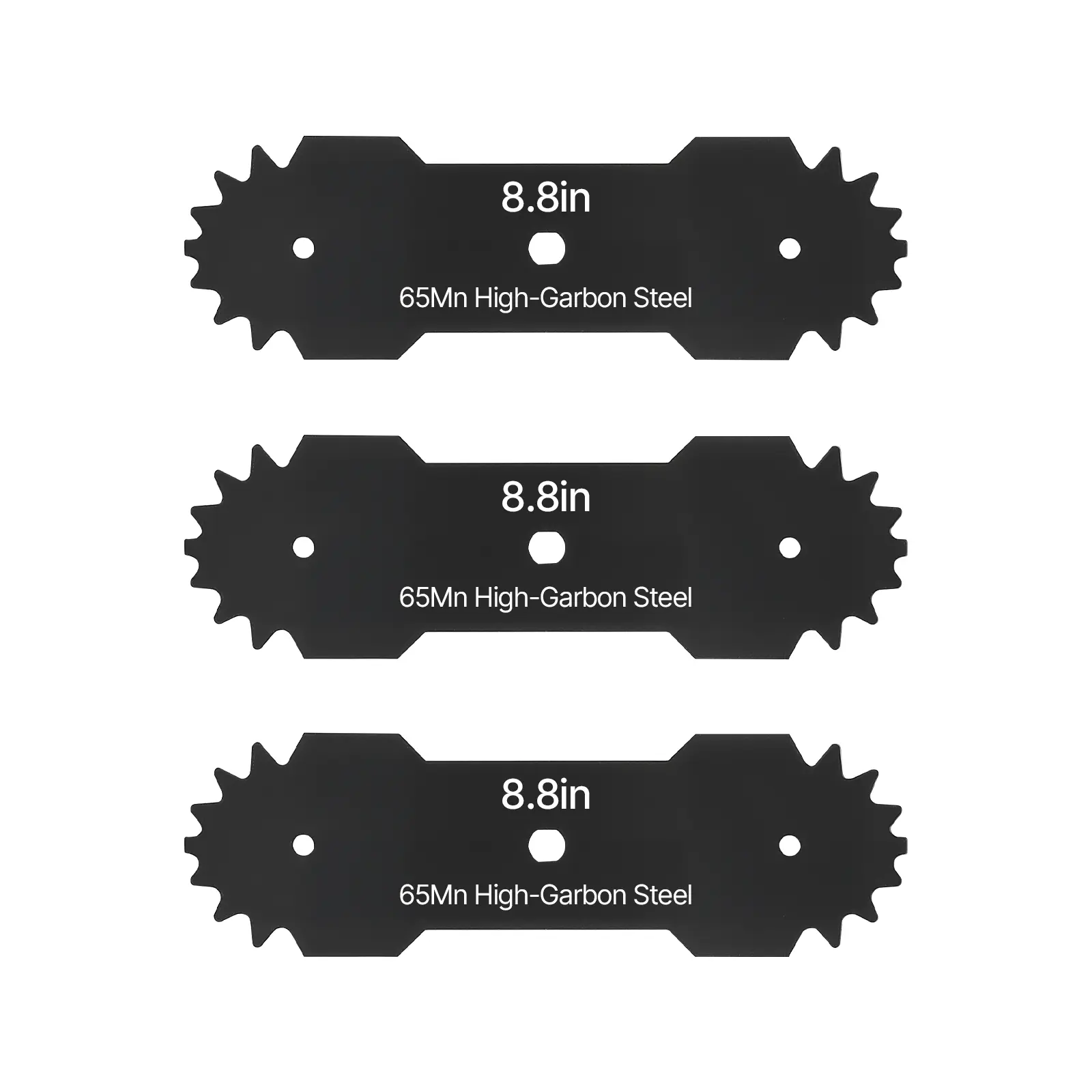 【summerfinds】VEVOR 8.8-in 3-Pack Electric Edger Replacement Blades, 65Mn High-Carbon Steel, Electrophoretic Coating, Multi-Serrated Sharp Edge, Lawn Mower Accessories, Rainwater-Resistant, Compatible with VEVOR ASYTM01230 Edger (Father's Day Gift), Crisp,