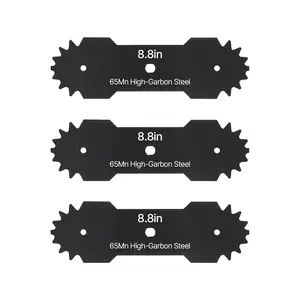 VEVOR Electric Edger Blades, 8.8-inch Length, 3-Pack Replacement Blades, 65Mn High-Carbon Steel with Electrophoretic Coating, Multi-Serrated Sharp Edge, Compatible with the VEVOR ASYTM01230 Edger