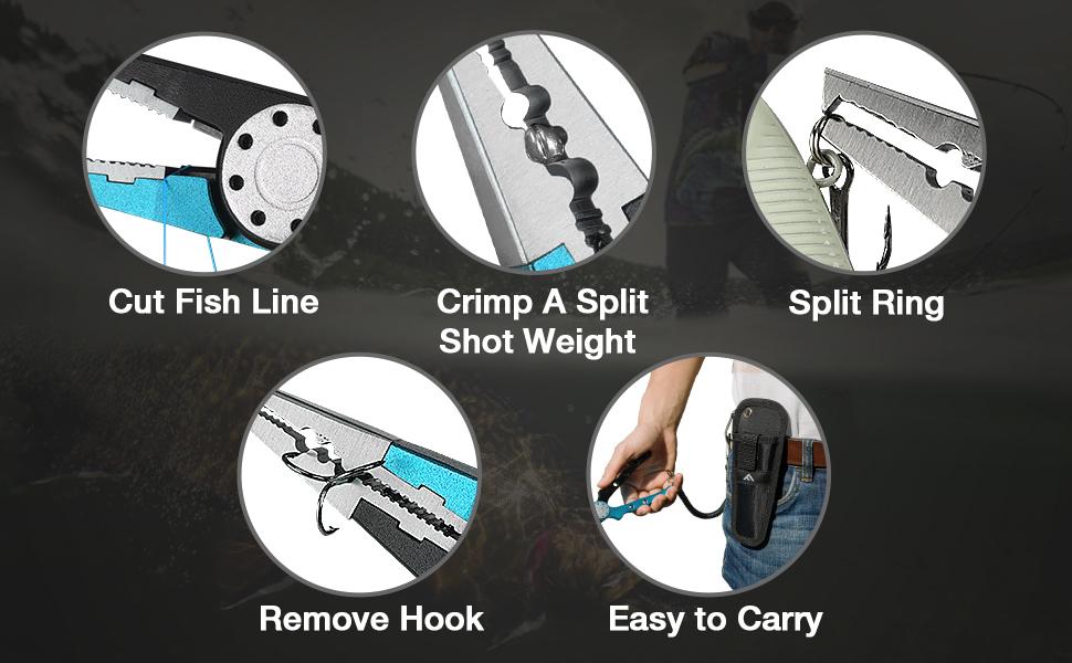 FLISSA Fishing Tool Kit, Fish Gripper with Scale, Braided Line Scissors, Fish Fillet Knife/Muti-Function Fishing Pliers/Fish Hook Remover, Saltwater Resistant Fishing Gear with Safety Coiled Lanyard FLISSA Fishing Tool Kit, Fish Gripper with Scale, Braided Line Scissors, Fish Fillet Knife/Muti-Function Fishing Pliers/Fish Hook Remover, Saltwater Resistant Fishing Gear with Safety Coiled Lanyard