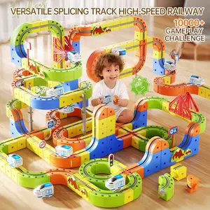 62/125/160pcs  Track Toys, Flexible Race Track Sets for Toddlers with Electric Train, Traffic Signs, Kids Train Set Toys for 3+ Year Old Boys Girls Birthday Party Gifts,Flexible Race Track Sets for Toddlers with Electric Train,toddler toys