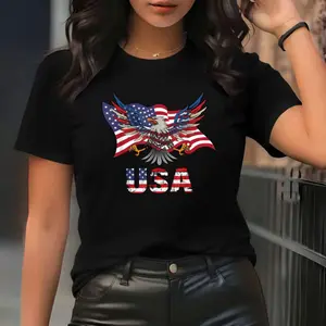 Distressed USA Flag Eagle T-Shirt, Patriotic American Eagle Tee, 4th of July Celebration Casual Shirt