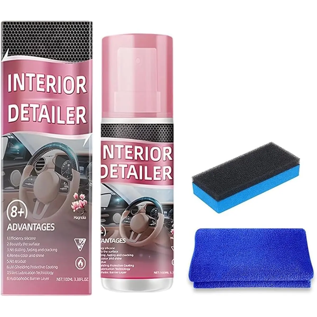 Car Cleaning Spray - All-Round Liquid Car Interior Cleaner with Gentle Agents for Deep Cleaning, Protecting Surfaces, Leather, Plastic & Dashboard Detailing