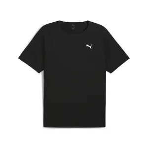 PUMA Mens Run Cloudspun Crew Neck Short Sleeve Athletic Casual Tops Casual - Black