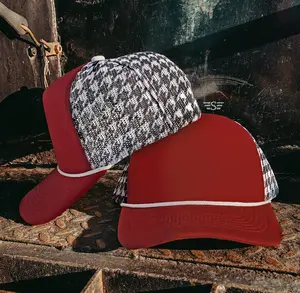 Houndstooth Mesh Back Cap